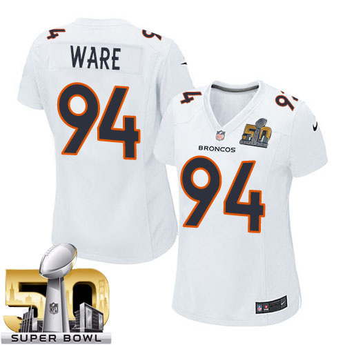 Women's Game DeMarcus Ware Super Bowl 50 Bound Nike Jersey White - #94 Event NFL Denver Broncos